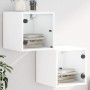 Mesitas de noche con puertas de vidrio 2 uds blanco 35x37x35 cm de , Mesitas de noche - Ref: Foro24-836463, Precio: 57,64 €, ...