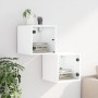 Mesitas de noche con puertas de vidrio 2 uds blanco 35x37x35 cm de , Mesitas de noche - Ref: Foro24-836463, Precio: 57,64 €, ...