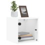 Bedside tables with glass doors 2 pcs white 35x37x35 cm by , Nightstands - Ref: Foro24-836463, Price: 57,77 €, Discount: %