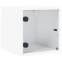 Mesitas de noche con puertas de vidrio 2 uds blanco 35x37x35 cm de , Mesitas de noche - Ref: Foro24-836463, Precio: 57,64 €, ...