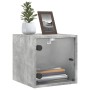 Bedside table with concrete gray glass door 35x37x35 cm by , Nightstands - Ref: Foro24-836468, Price: 38,50 €, Discount: %