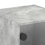 Bedside table with concrete gray glass door 35x37x35 cm by , Nightstands - Ref: Foro24-836468, Price: 38,50 €, Discount: %