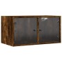 Wall cabinet with smoked oak glass doors 68.5x37x35 cm by , Lockers and storage cabinets - Ref: Foro24-836505, Price: 54,79 €...