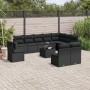 11-teiliges Gartensofa-Set und schwarze synthetische Rattankissen von , Modulare Sofas für den Außenbereich - Ref: Foro24-325...