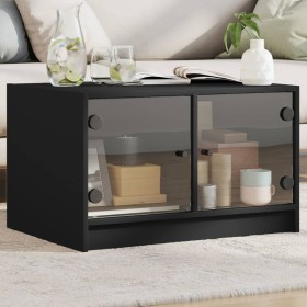 Mesa de centro con puertas de vidrio negra 68x50x42 cm de , Mesas de centro - Ref: Foro24-836365, Precio: 69,99 €, Descuento: %