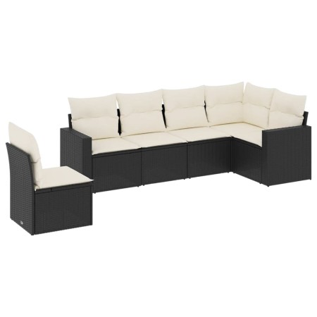 6-piece garden sofa set with black synthetic rattan cushions by , Garden sets - Ref: Foro24-3219016, Price: 407,36 €, Discoun...