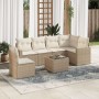 7-piece garden sofa set and beige synthetic rattan cushions by , Garden sets - Ref: Foro24-3219028, Price: 528,65 €, Discount: %