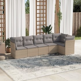 Garden sofa set with 6-piece synthetic rattan beige cushions by , Garden sets - Ref: Foro24-3217659, Price: 409,98 €, Discoun...