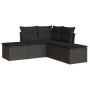 Set de muebles de jardín 5 pzas y cojines ratán sintético negro de , Conjuntos de jardín - Ref: Foro24-3217715, Precio: 259,6...