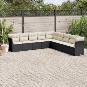 Set aus 8-teiligen Gartensofas und Kissen Kunstrattan schwarz von , Gartensets - Ref: Foro24-3217776, Preis: 571,66 €, Rabatt: %