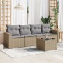 Garden sofa set with cushions 5 pieces beige synthetic rattan by , Modular outdoor sofas - Ref: Foro24-3251026, Price: 378,77...