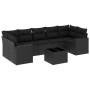 Set aus 8-teiligen Gartensofas und Kissen Kunstrattan schwarz von , Modulare Sofas für den Außenbereich - Ref: Foro24-3251072...