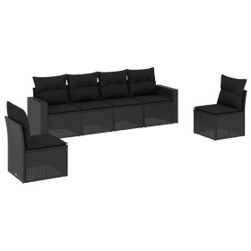 6-piece garden sofa set with black synthetic rattan cushions by , Modular outdoor sofas - Ref: Foro24-3251142, Price: 406,79 ...