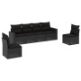 Set aus 6-teiligen Gartensofas und Kissen Kunstrattan schwarz von , Modulare Sofas für den Außenbereich - Ref: Foro24-3251142...