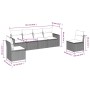 Set aus 6-teiligen Gartensofas und Kissen Kunstrattan schwarz von , Modulare Sofas für den Außenbereich - Ref: Foro24-3251142...