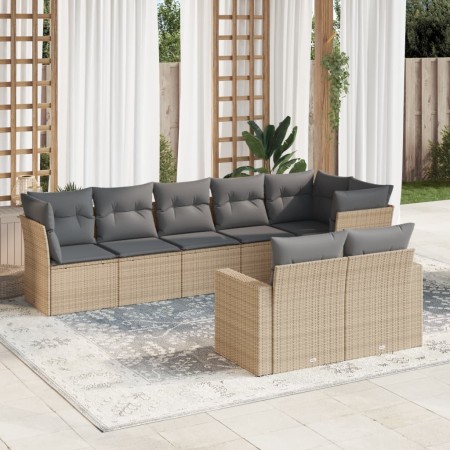 Gartensofa-Set mit beigen Kissen 8 Stück PE-Rattan von , Modulare Sofas für den Außenbereich - Ref: Foro24-3251556, Preis: 68...