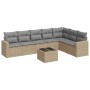 Garden sofa set with beige cushions, 8 pieces, PE rattan. by , Garden sets - Ref: Foro24-3219049, Price: 542,93 €, Discount: %