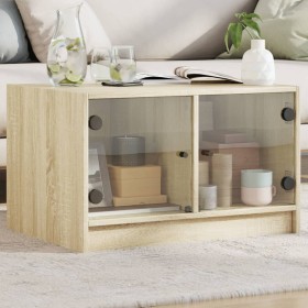 Center table with Sonoma oak glass doors 68x50x42 cm by , Coffee table - Ref: Foro24-836366, Price: 67,99 €, Discount: %