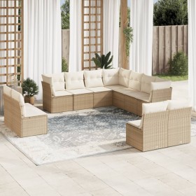 Set de sofás de jardín 11pzas con cojines ratán sintético beige de , Conjuntos de jardín - Ref: Foro24-3217818, Precio: 835,9...