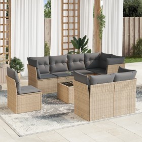 Set mit 9 Gartensofas mit beigen Kissen aus synthetischem Rattan von , Gartensets - Ref: Foro24-3249778, Preis: 612,10 €, Rab...