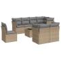 Set mit 9 Gartensofas mit beigen Kissen aus synthetischem Rattan von , Gartensets - Ref: Foro24-3249778, Preis: 616,43 €, Rab...