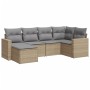 Gartensofa-Set mit Kissen, 6-teilig, beiges synthetisches Rattan von , Modulare Sofas für den Außenbereich - Ref: Foro24-3251...