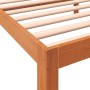 Bed frame with wax brown pine wood headboard 100x200 cm by , Beds and slatted bases - Ref: Foro24-844272, Price: 76,25 €, Dis...