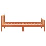 Bed frame with wax brown pine wood headboard 75x190 cm by , Beds and slatted bases - Ref: Foro24-844389, Price: 69,55 €, Disc...