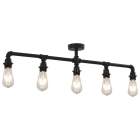 Schwarze Deckenleuchte mit 5 E27 Glühbirnen von vidaXL, Lampen - Ref: Foro24-281629, Preis: 51,99 €, Rabatt: %