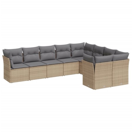 Set mit 9 Gartensofas mit beigen Kissen aus synthetischem Rattan von , Gartensets - Ref: Foro24-3250008, Preis: 609,48 €, Rab...