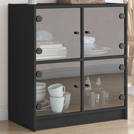 Auxiliary cabinet with black glass doors 68x37x75.5 cm by , Sideboards - Ref: Foro24-836379, Price: 86,99 €, Discount: %