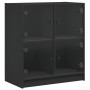 Auxiliary cabinet with black glass doors 68x37x75.5 cm by , Sideboards - Ref: Foro24-836379, Price: 86,99 €, Discount: %