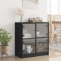 Auxiliary cabinet with black glass doors 68x37x75.5 cm by , Sideboards - Ref: Foro24-836379, Price: 86,99 €, Discount: %