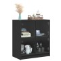 Auxiliary cabinet with black glass doors 68x37x75.5 cm by , Sideboards - Ref: Foro24-836379, Price: 86,99 €, Discount: %