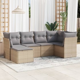 Garden sofa set with 6-piece synthetic rattan beige cushions by , Garden sets - Ref: Foro24-3217949, Price: 379,18 €, Discoun...