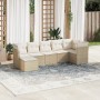 Set of 7-piece garden sofas and beige synthetic rattan cushions by , Garden sets - Ref: Foro24-3217968, Price: 512,99 €, Disc...