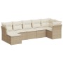 Set aus 7-teiligen Gartensofas und Kissen, synthetisches Rattan, beige von , Gartensets - Ref: Foro24-3217968, Preis: 512,99 ...