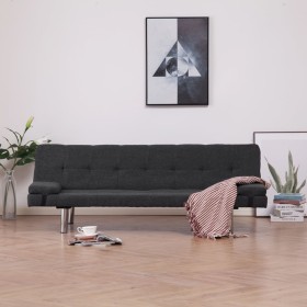 Sofá cama con dos almohadas de poliéster gris oscuro de vidaXL, Sofás - Ref: Foro24-282184, Precio: 179,08 €, Descuento: %