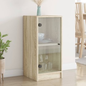 Auxiliary cabinet with Sonoma oak glass doors 35x37x75.5 cm by , Sideboards - Ref: Foro24-836401, Price: 48,69 €, Discount: %