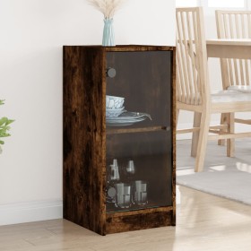 Auxiliary cabinet with smoked oak glass doors 35x37x75.5 cm by , Sideboards - Ref: Foro24-836403, Price: 48,69 €, Discount: %