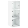 Wall-mounted cabinet with white glass doors 35x37x100 cm by , Lockers and storage cabinets - Ref: Foro24-836483, Price: 70,18...