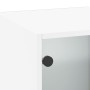 Wall-mounted cabinet with white glass doors 35x37x100 cm by , Lockers and storage cabinets - Ref: Foro24-836483, Price: 70,18...