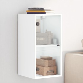 Wall-mounted cabinet with white glass doors 35x37x68.5 cm by , Lockers and storage cabinets - Ref: Foro24-836476, Price: 48,9...