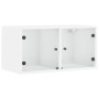 Mueble de pared con puertas de vidrio blanco 68,5x37x35 cm de , Taquillas y armarios de almacenamiento - Ref: Foro24-836497, ...