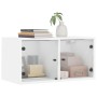 Wall-mounted furniture with white glass doors 68.5x37x35 cm by , Lockers and storage cabinets - Ref: Foro24-836497, Price: 50...