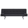 Sofá cama con dos almohadas de poliéster gris oscuro de vidaXL, Sofás - Ref: Foro24-282184, Precio: 179,08 €, Descuento: %