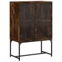 Auxiliary cabinet with smoked oak glass doors 69x37x100 cm by , Sideboards - Ref: Foro24-836550, Price: 70,05 €, Discount: %