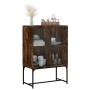 Auxiliary cabinet with smoked oak glass doors 69x37x100 cm by , Sideboards - Ref: Foro24-836550, Price: 70,05 €, Discount: %