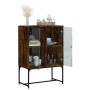 Auxiliary cabinet with smoked oak glass doors 69x37x100 cm by , Sideboards - Ref: Foro24-836550, Price: 70,05 €, Discount: %