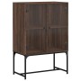 Auxiliary cabinet with brown oak glass doors 69x37x100 cm by , Sideboards - Ref: Foro24-836552, Price: 72,76 €, Discount: %